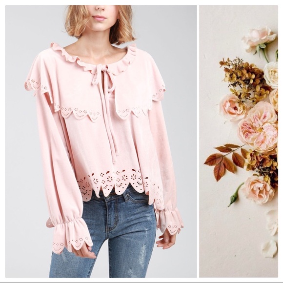 Blush & Velvet Crush Eyelet Top - Picture 6 of 9